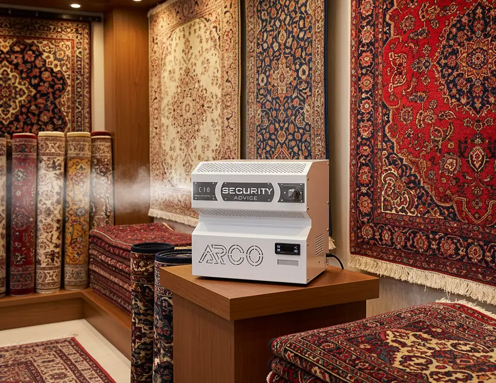 مه پاش امنیتی ارکوتک؛ قوی ترین لایه دفاعی برای فرش فروشی 